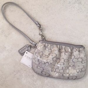 NWT Coach Silver Sparkle Wristlet